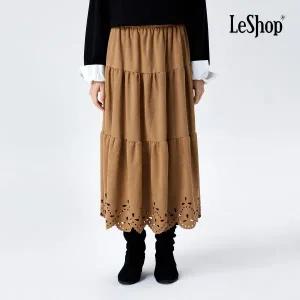 [르샵] 가을 밑단 펀칭 러플 밴딩 스커트 (BP9SK021A)