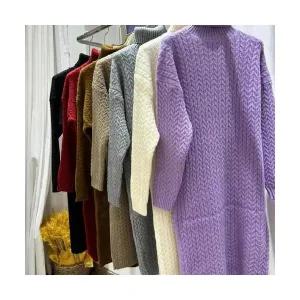 여성 데일룩 원피스 롱 터틀넥 꽈배기 니트 가을 겨울 슬림핏 스커트 DAOL4