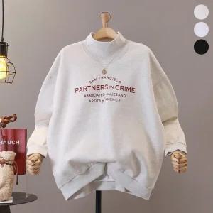 [모노시크] 리로우 기모 레터링 폴라 맨투맨_MNTG497