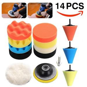 자동차 연마 스폰지 패드 키트 폼 버퍼 바이크 오토바이 차량용 왁스 스크래치 제거 8 개 11 14 개