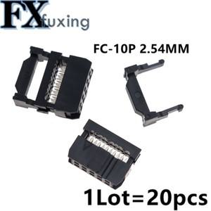 FC-10p IDC 소켓 피치 2.54mm JTAG ISP 플러그 커넥터 더블 로우 암 2x5 핀 10 10P 케이블용 DC3 박스 헤더