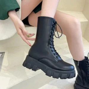 [피커]키높이 여성워커코디 통굽 캐주얼룩 패션 둥근 워커