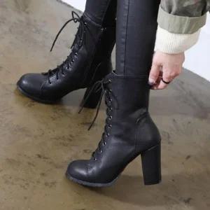 [피커]국내제작 둥근코 레이스업 통굽 여성 워커힐