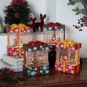 워터볼 크리스마스 선물상자 오르골 4type