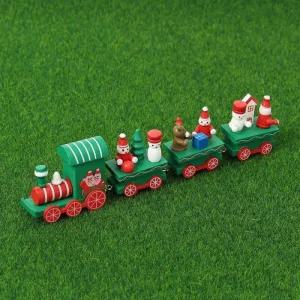 Christmas 장식 미니어쳐 소품 트리 스노우 그린 기차 원목