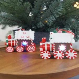 (2type) 크리스마스 LED 오너먼트 기차 과자