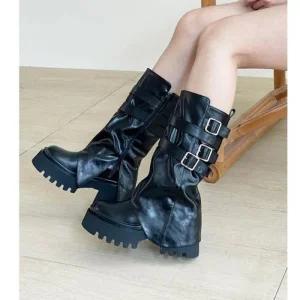 여자롱부츠 워커부츠 여성구두 겨울 워커 힐 봄구두