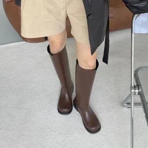 가을 힐 로우힐 발목부츠 통굽 미들힐 여성화 롱구두