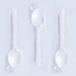 테이크아웃 스푼 개별 비닐포장 화이트 100개