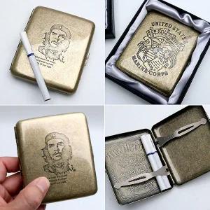 GUIPAI 고급 원터치 엔틱 메탈 담배케이스 체게바라 마린콥스 일반형 빈티지클레식