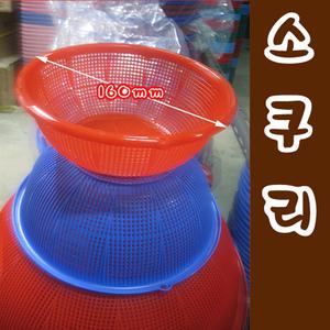 미니 소쿠리-소-레드/소형/중형/대형/플라스틱상자 장바구니 사각상자 수납/보관/과일