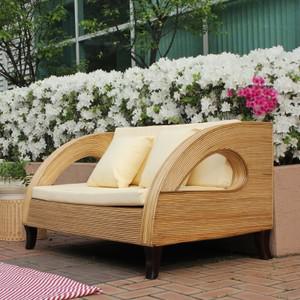 몰디브 라운드형 내추럴 라탄2인용소파