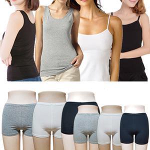 언더피아 여성 면스판 끈 어깨 나시런닝및 2부 3부 속바지