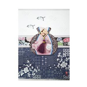 부귀영화 복주머니 전통카드 연하장 FT218-5