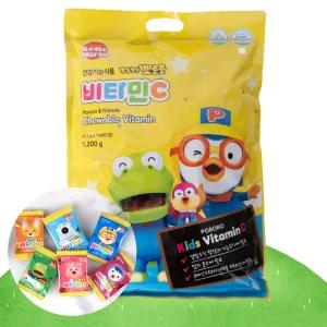 뽀롱뽀롱 뽀로로 비타민C 복숭아맛 1.2g x 1000정 키즈 간식 캔디 대용량 어린이집 V