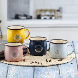 [퀸센스] 토끼 예쁜 캐릭터 레트로 범랑 머그컵 모음 4가지 색상 택1개