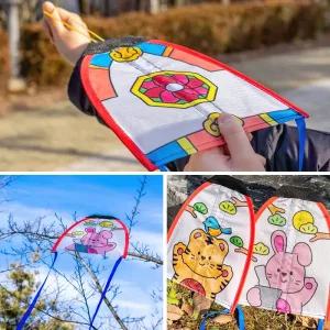 [오피스스쿨] 민화샵 고무줄 연만들기 (5중택1) 연날리기 연만들기 민속놀이키트 설날 추석 소원연 놀이학교 야외놀이