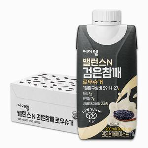 [공식] 케어웰 밸런스N 검은참깨 로우슈거 200ml 18팩 직장인 수험생 어르신 영양보충 아침식사대용