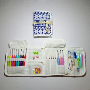 코끼리 캔버스 실리콘 손잡이 코바늘 레이스바늘 부자재 종합 세트