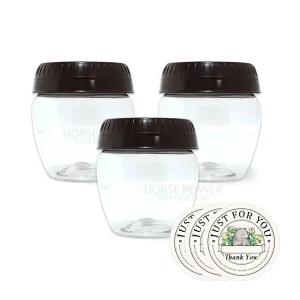 플라스틱 단지 페트병 된장 고추장통 500g 단지(3개입) + 원형네임택