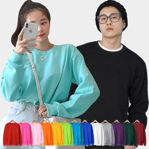 데일리 특양면 맨투맨 여자 남자 기모 빅사이즈 무지 티셔츠 커플 시밀러룩 단체티