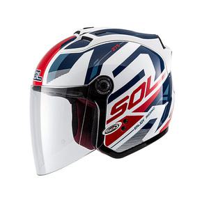 SOL 27S 아머 화이트 블루 레드 오픈페이스헬멧