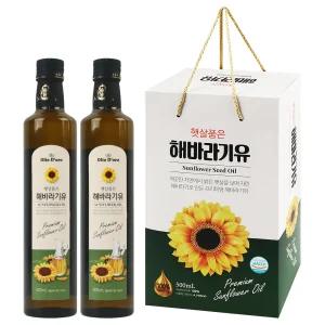 프리미엄 해바라기씨유(500mlx2P)유리병 해바라기유 카놀라유 식용유 오일세트 오일선물세트