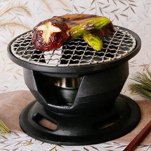 야쿠모 미니화로+혼술 고기석쇠 무쇠 주물 고체연료 개인 1인 캠핑 화로