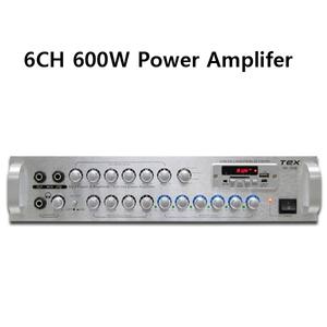 6채널 600w 파워앰프 매장 카페 블루투스 FM 스피커12개까지