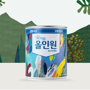 KCC 숲으로올인원 수용성 친환경페인트 0.9L 철재 목재 실크벽지  다용도페인트