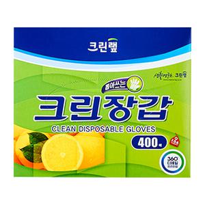 크린랩 크린장갑 (중) 400매 일회용 비닐장갑 위생 주방용품