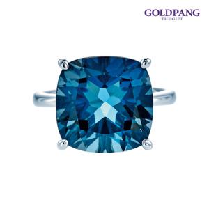 [골드팡] 14k 10.74캐럿 천연 런던블루토파즈 오드리 반지