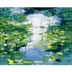 diy 명화따라그리기 J10 모네 수련2 물감2세트 연꽃 연못 명작그림그리기 액자 풍경화
