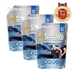 [LG생활건강]테크 울드라이 중성세제 엑스퍼트 리필 1.3L x 3개