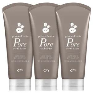 C2Y 화산송이 스크럽 모공케어 클렌징폼 220ml 3개 대용량 세트