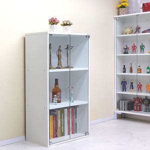드림퍼니처 속깊은1036 유리문 깊이40cm 3단 장식장 4단 진열장 공간박스 책장 피규어 소품장 LP장 다용도 수납장 틈새장