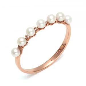 [비앤비골드] 14K/18K 심플 일자 진주 반지 SRS27017