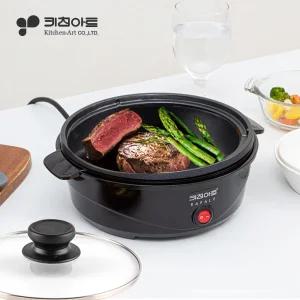 키친아트 1인용 전기그릴ㅣ연기안나는 삼겹살 고기굽는기계 미니 멀티그릴 전기고기불판