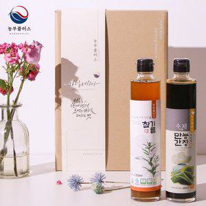 [경북고향장터 사이소]국산 저온압착 참기름 만능다시마간장 300ml 2병 선물세트 [ 농부플러스 ]