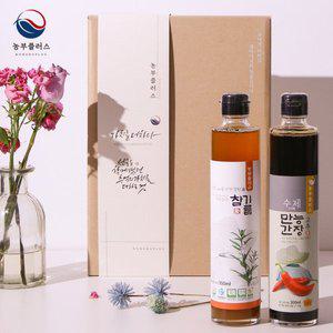 [경북고향장터 사이소]국산 저온압착 참기름 만능고추간장 300ml 2병 선물세트 [ 농부플러스 ]