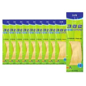 크린랩 고무장갑 식품전용 고무장갑 미색 대 10개
