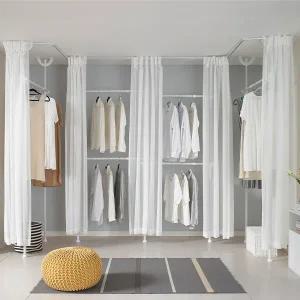 이지온행거 국민튼튼 EO-S716 ㄷ자형 드레스룸 시스템 옷장대체 인테리어 커튼 행거