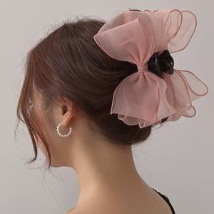 [더노블] 빅사이즈 헤어집게핀 8colors 쉬폰 웨이브 왕리본 집게핀