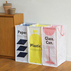 [데일리라이크](김해점)타포린 분리수거함 3P 세트 - 05 Simply (60cm)