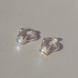 [더블유비엘]wbL 925실버 엘리 오로라 원터치 링 귀걸이 W