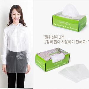 대용량 업소용 일회용 비닐 앞치마 투명 위생 김장용