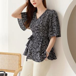 [시크라인] 딕스 더블 러플 블라우스