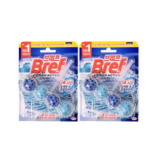 브레프 파워액티브 파워볼 변기세정제 퍼시픽 오션 50g x1입 x2개