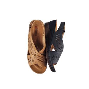 폭신폭신 발편한 여성용 키높이 크로스 펀칭 밴딩 웨지 샌들