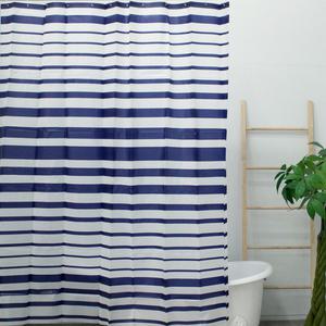 홈다움 EVA FABRIC 샤워커튼 모던 네이비 스트라이프, 1개